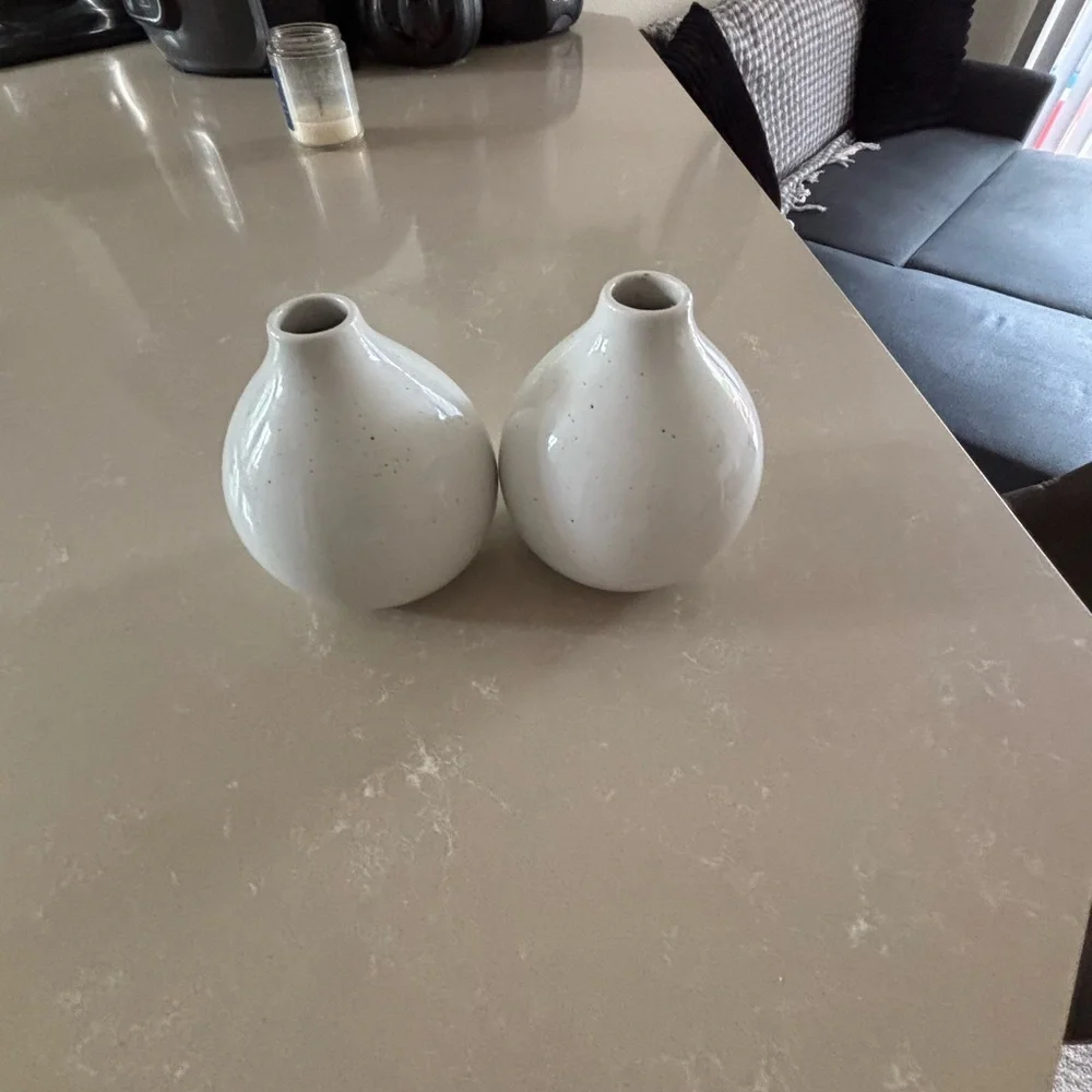 Elegant White Ceramic Vases - Picture 4 of 5